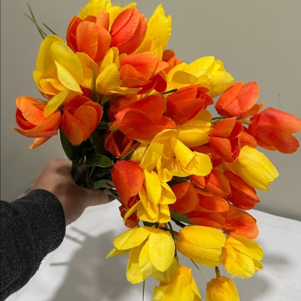 Vibrant Orange and Yellow Tulip Bouquet